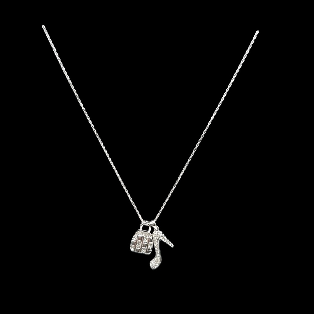 TRACI LYNN FASHION JEWELRY High Heel and Purse on Silver Chain Simplicity 🤩